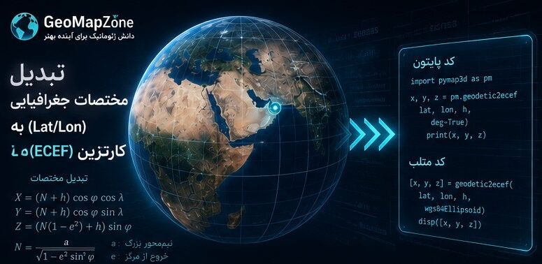 تبدیل سیستم مختصات جغرافیایی به کارتزین