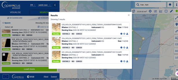 دانولد داده Sentinel-2