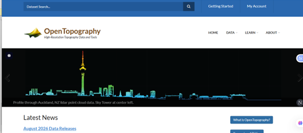 صفحه اصلی OpenTopography